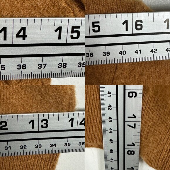 Aritzia 100% Cashmere Brown Polo Sweater Womens Size Medium Chestnut Knit Boho M - Picture 15 of 16